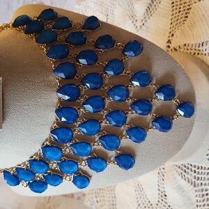 Statement Necklace,  Fashion jewelry,  royal blue, chandelier piece